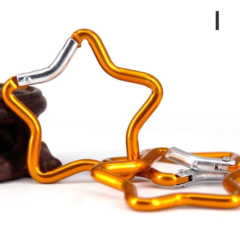 Star Shaped Aluminum Carabiner Keychain for Outdoor Adventures - silverfoxgoods